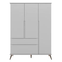 Guarda Roupa Infantil 100% MDF 3 Portas Pés Retrô Mel P04 Cinza - Mpozenato Guarda Roupa Infantil 100% MDF 3 Portas Pés Retrô Mel P04 Cinza - Mpozenato