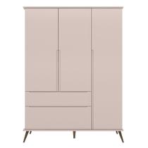 Guarda Roupa Infantil 100% MDF 3 Portas Pés Retrô Mel P04 Rosê - Mpozenato Guarda Roupa Infantil 100% MDF 3 Portas Pés Retrô Mel P04 Rosê - Mpozenato