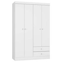 Guarda Roupa Infantil 103cm 4 Portas Louise Branco AJL