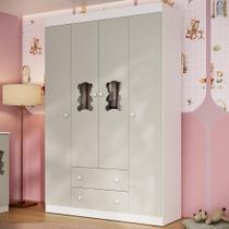 Guarda-roupa Infantil 122cm Com Vidro 4 Portas E 2 Gavetas Teddy Multimóveis Mp4488 Branco/off White Branco/off White Guarda-roupa Infantil 122cm Com Vidro 4 Portas E 2 Gavetas Teddy Multimóveis Mp4488 Branco/off White Branco/off White