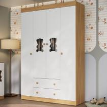 Guarda-roupa Infantil 122cm Com Vidro 4 Portas E 2 Gavetas Teddy Multimóveis Mp4488 Madeirado/branco Madeirado/branco Guarda-roupa Infantil 122cm Com Vidro 4 Portas E 2 Gavetas Teddy Multimóveis Mp4488 Madeirado/branco Madeirado/branco