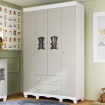 Guarda-roupa Infantil 122cm com Vidro 4 Portas e 2 Gavetas Ternura Multimóveis MP4478