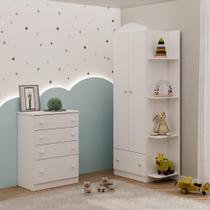 Guarda-Roupa Infantil 2 Portas 1 Gaveta com Cômoda 4 Gavetas João e Maria Multimóveis MP4355 Guarda-Roupa Infantil 2 Portas 1 Gaveta com Cômoda 4 Gavetas João e Maria Multimóveis MP4355