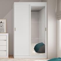 Guarda Roupa Infantil 2 Portas 2 Gavetas Espelho Branco Carraro Nivus