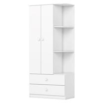 Guarda Roupa Infantil 2 Portas 2 Gavetas Labirinto Branco