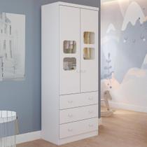 Guarda Roupa Infantil 2 Portas 3 Gavetas MDF Uli Faura