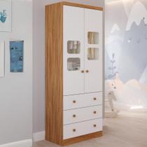 Guarda Roupa Infantil 2 Portas 3 Gavetas MDF Uli Faura