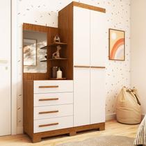 Guarda-roupa Infantil 2 Portas 4 Gavetas e Espelho 110,20cm X 183cm 100% Mdf Auris Espresso Móveis