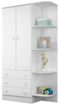 Guarda Roupa Infantil 2 Portas com Cantoneira Branco/Branco Guarda Roupa Infantil 2 Portas com Cantoneira Branco/Branco