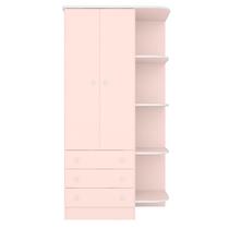 Guarda Roupa Infantil 2 Portas com Cantoneira Rosa Acetinado Guarda Roupa Infantil 2 Portas com Cantoneira Rosa Acetinado