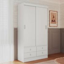 Guarda Roupa Infantil 2 Portas de Correr 4 Gavetas Sofia Percasa