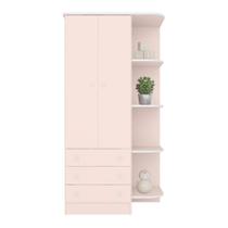 Guarda Roupa Infantil 2 Portas e 3 Gavetas Doce Sonho com Nicho - Qmovi