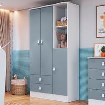 Guarda-Roupa Infantil 3 Portas 2 Gavetas Azul 1410 - Percasa Guarda-Roupa Infantil 3 Portas 2 Gavetas Azul 1410 - Percasa