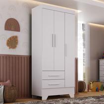 Guarda Roupa Infantil 3 Portas 2 Gavetas Branco Tic Tac Espresso Móveis Guarda Roupa Infantil 3 Portas 2 Gavetas Branco Tic Tac Espresso Móveis
