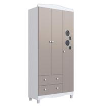 Guarda Roupa Infantil 3 Portas 2 Gavetas Linha Encanto 90cm Branco/Cinnamon - Completa Móveis Guarda Roupa Infantil 3 Portas 2 Gavetas Linha Encanto 90cm Branco/Cinnamon - Completa Móveis