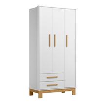 Guarda Roupa Infantil 3 Portas 2 Gavetas Slim Branco