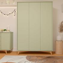 Guarda-Roupa Infantil 3 Portas 4 Gavetas MDF Zen Verde