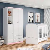 Guarda-Roupa Infantil 3 Portas Bater 2 Gavetas Bala de Menta Henn Roupeiro Guarda-Roupa Infantil 3 Portas Bater 2 Gavetas Bala de Menta Henn Roupeiro