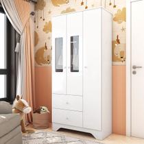 Guarda Roupa Infantil 3 Portas com Janelas Retangulo e 2 Gavetas 100% MDF Cocada Guarda Roupa Infantil 3 Portas com Janelas Retangulo e 2 Gavetas 100% MDF Cocada