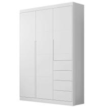 Guarda Roupa Infantil 3 Portas e 4 Gavetas Eloá Branco - Phoenix