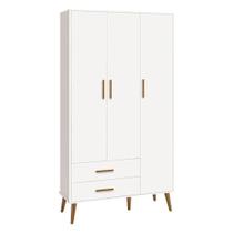 Guarda Roupa Infantil 3 Portas Isis Branco Acetinado - Reller