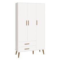 Guarda Roupa Infantil 3 Portas Isis Branco Acetinado - Reller
