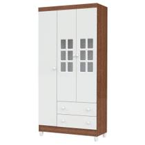 Guarda Roupa Infantil 3 Portas Mariah Branco Acetinado Amadeirado - Carolina Guarda Roupa Infantil 3 Portas Mariah Branco Acetinado Amadeirado - Carolina