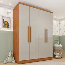 Guarda Roupa Infantil 4 Portas 2 Gavetas 133cm Harmonia Yescasa Bege/Cinamomo/Off White Guarda Roupa Infantil 4 Portas 2 Gavetas 133cm Harmonia Yescasa Bege/Cinamomo/Off White