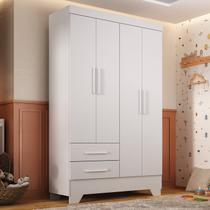 Guarda Roupa Infantil 4 Portas 2 Gavetas Branco Tic Tac Espresso Móveis Guarda Roupa Infantil 4 Portas 2 Gavetas Branco Tic Tac Espresso Móveis