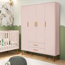 Guarda Roupa Infantil 4 Portas 2 Gavetas Isis