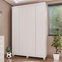 Guarda-Roupa Infantil 4 Portas 3 Gavetas Alice Espresso Móveis Branco