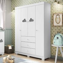 Guarda Roupa Infantil 4 Portas 3 Gavetas Ane Phoenix Baby