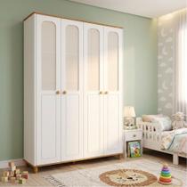 Guarda Roupa Infantil 4 Portas 3 Gavetas em MDF Alfajor Permobili Guarda Roupa Infantil 4 Portas 3 Gavetas em MDF Alfajor Permobili