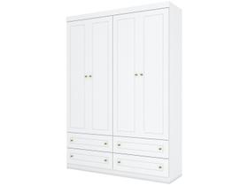 Guarda Roupa Infantil 4 Portas Branco - Henn