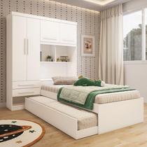 Guarda-roupa Infantil 4 Portas com Bicama e Baú Flex Color 160cm 100% Mdf Bemzi Espresso Móveis Branco/Rosa/Azul/Lilas Guarda-roupa Infantil 4 Portas com Bicama e Baú Flex Color 160cm 100% Mdf Bemzi Espresso Móveis Branco/Rosa/Azul/Lilas
