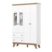 Guarda Roupa Infantil 4 Portas Confete Branco/Jequitibá Guarda Roupa Infantil 4 Portas Confete Branco/Jequitibá