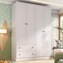 Guarda-roupa Infantil 4 Portas e 2 Gavetas Girassol Branco Guarda-roupa Infantil 4 Portas e 2 Gavetas Girassol Branco