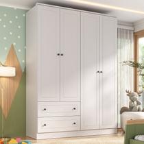 Guarda-Roupa Infantil 4 Portas e 2 Gavetas Girassol Branco Guarda-Roupa Infantil 4 Portas e 2 Gavetas Girassol Branco