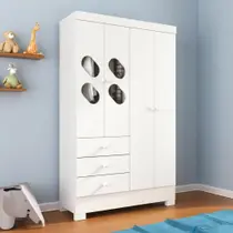 Guarda Roupa Infantil 4 Portas e 3 Gavetas Luiza Guarda Roupa Infantil 4 Portas e 3 Gavetas Luiza