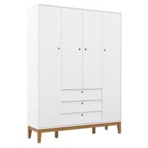 Guarda Roupa Infantil 4 Portas Unique Branco Soft Eco Wood - Matic Guarda Roupa Infantil 4 Portas Unique Branco Soft Eco Wood - Matic