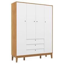 Guarda Roupa Infantil 4 Portas Unique Freijó Branco Soft Eco Wood - Matic