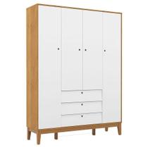 Guarda Roupa Infantil 4 Portas Unique Freijó Branco Soft Eco Wood - Matic Guarda Roupa Infantil 4 Portas Unique Freijó Branco Soft Eco Wood - Matic