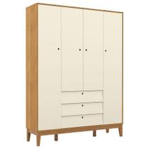 Guarda Roupa Infantil 4 Portas Unique Freijó Off White Eco Wood - Matic Guarda Roupa Infantil 4 Portas Unique Freijó Off White Eco Wood - Matic