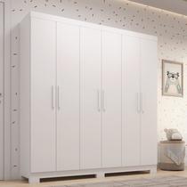Guarda-Roupa Infantil 6 Portas 100% MDF 164cm Stellari Espresso Móveis Branco