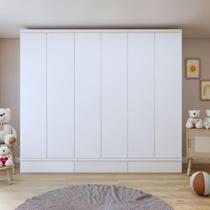 Guarda-Roupa Infantil 6 Portas 9 Gavetas 100% MDF Encanto Branco Guarda-Roupa Infantil 6 Portas 9 Gavetas 100% MDF Encanto Branco
