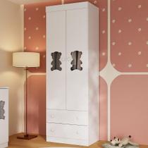 Guarda-roupa Infantil 62cm 2 Portas Com Vidro E 2 Gavetas Teddy Multimóveis Mp4486 Branco Branco Guarda-roupa Infantil 62cm 2 Portas Com Vidro E 2 Gavetas Teddy Multimóveis Mp4486 Branco Branco