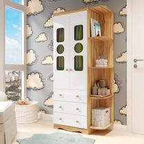 Guarda-roupa Infantil 85cm 2 Portas 3 Gavetas com Janelas e Prateleira Ezra 100% Mdf Espresso Móve Guarda-roupa Infantil 85cm 2 Portas 3 Gavetas com Janelas e Prateleira Ezra 100% Mdf Espresso Móve