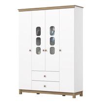 Guarda Roupa Infantil Aconchego 4 Portas Branco Jequitibá HP - Henn Guarda Roupa Infantil Aconchego 4 Portas Branco Jequitibá HP - Henn