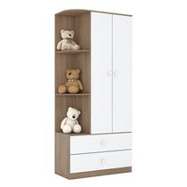 Guarda Roupa Infantil Amarelinha 2 Portas Rústico Branco Henn