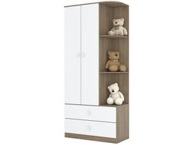 Guarda Roupa Infantil Amarelinha 2 Portas Rústico Branco Henn Guarda Roupa Infantil Amarelinha 2 Portas Rústico Branco Henn